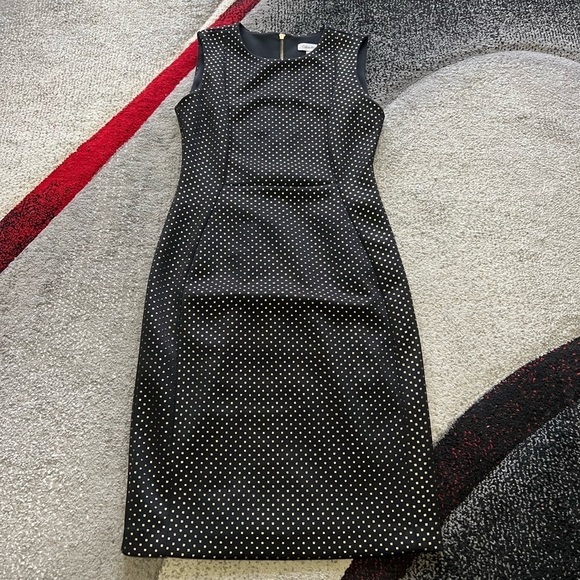 Calvin Klein Black Gold Studded Sheath Dress - Picture 1 of 4